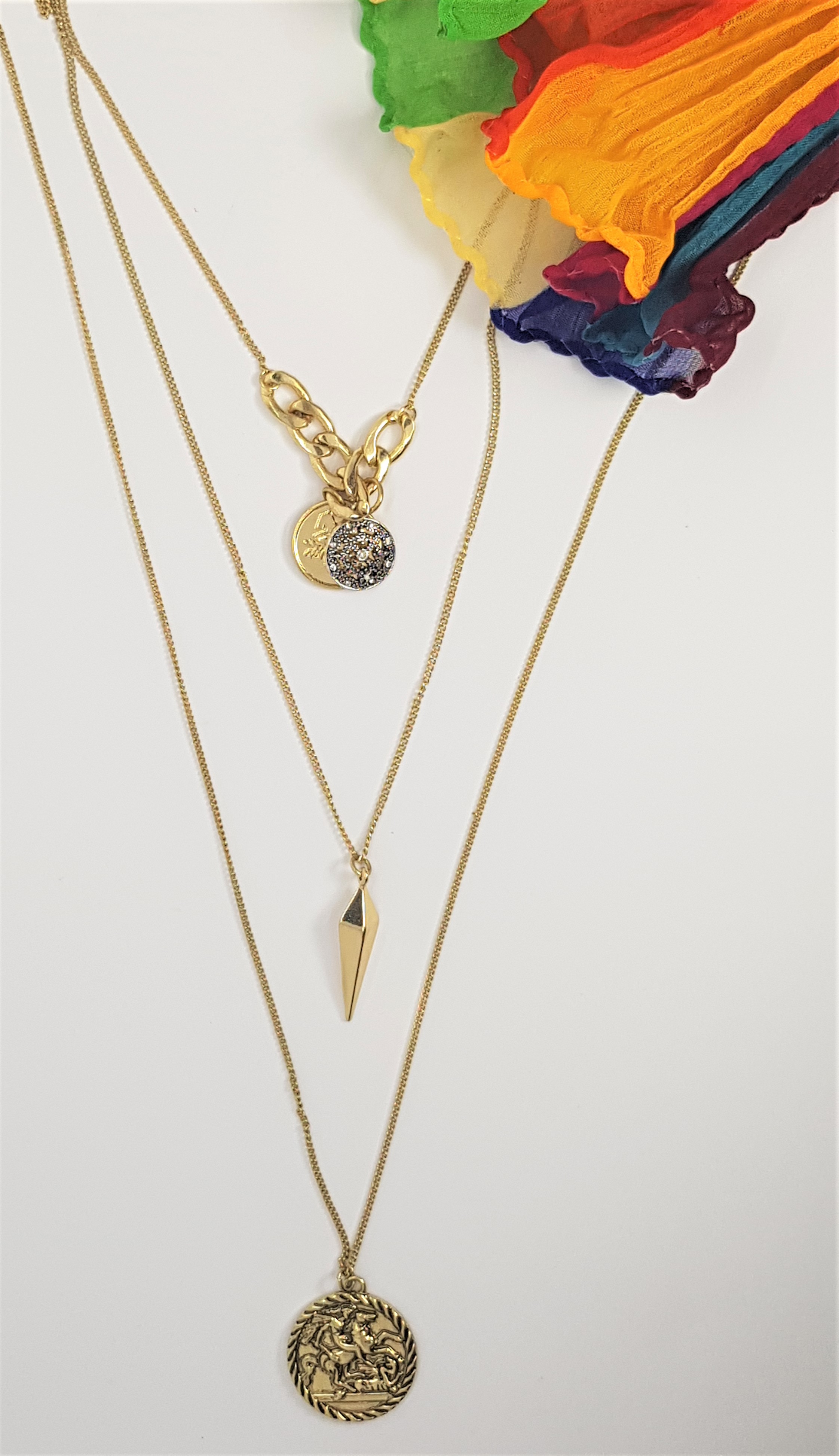 Pendant Combined With 3 Chain and Locket